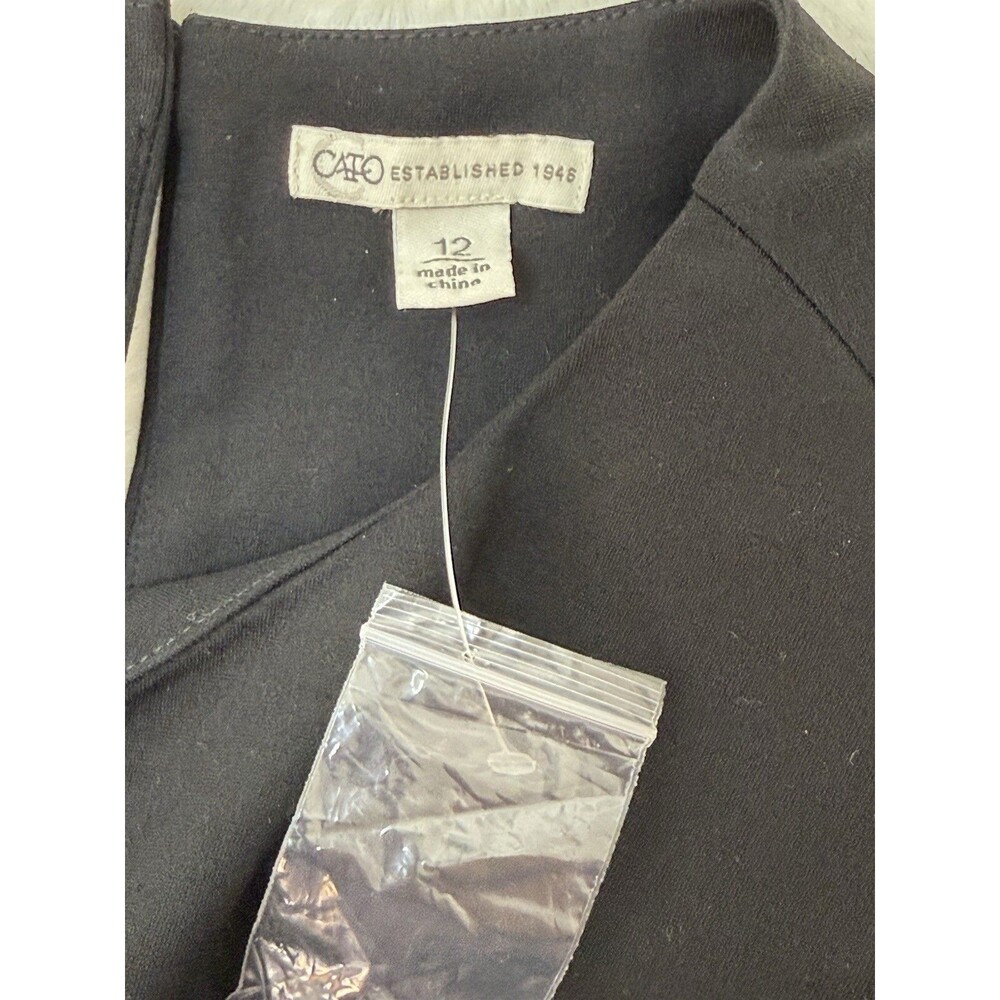 Cato Women Midi Dress Size 12 Sleeveless Round Neck Black - Picture 10 of 11